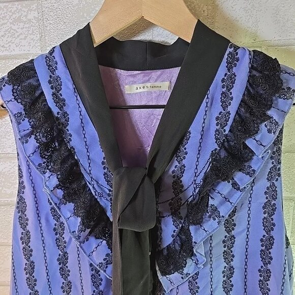 Axes Femme Purple Chiffon Disney Castle Victorian Dress Calab Japan Import Sz. M - Picture 2 of 10